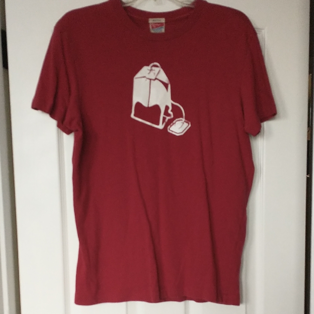 Men's Rare Vintage Abercrombie And Fitch Funny Graphic T-Shirt Red Medium Teabag